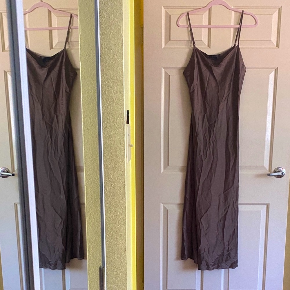 NWOT All Saints Chocolate Brown Slip Dress, Size 12